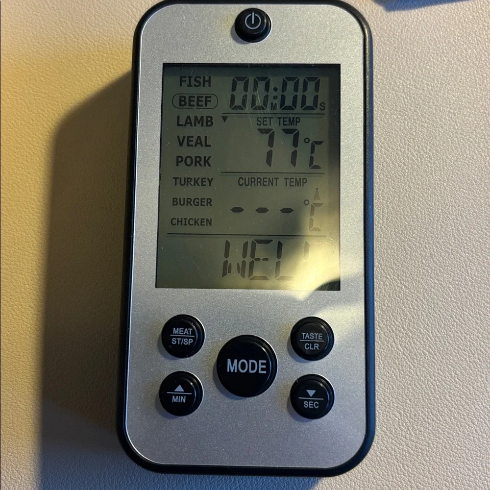 Meat thermometer, Banana slicer, pineapple core slicer, and wine cutter